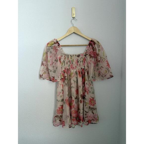 Abercrombie & Fitch Size XS Dainty Floral Emerson Balloon Sleeve Mini Dress - Picture 7 of 9